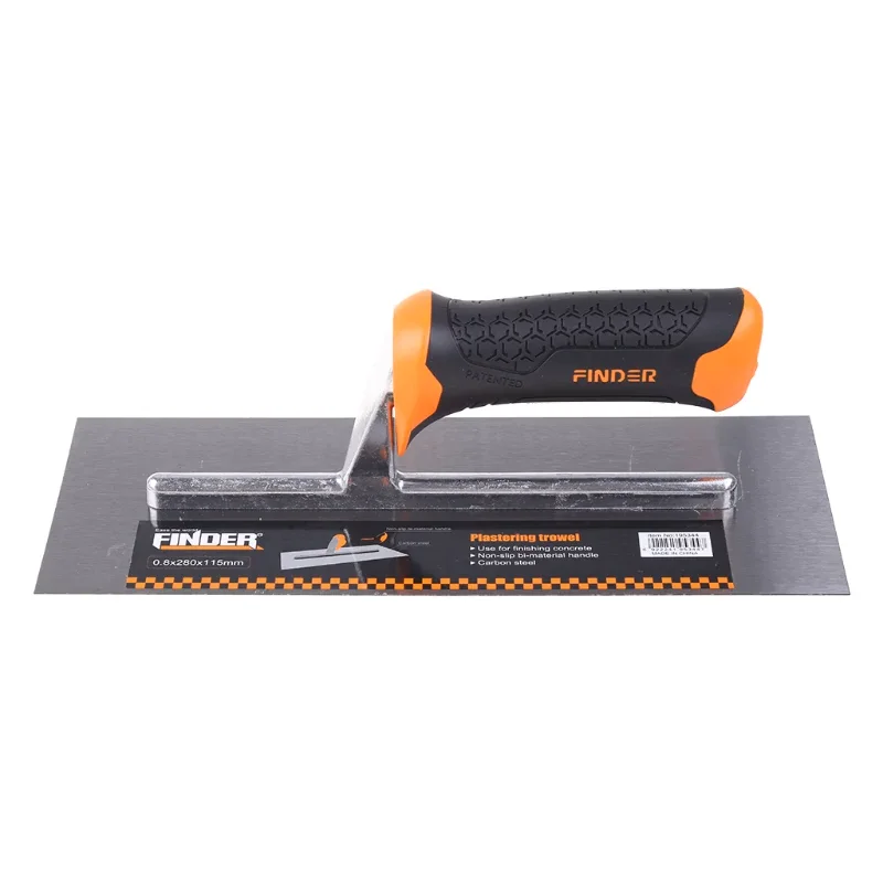 28cm/11in Carbon Steel Trowel Multipurpose Finishing Trowel Set Double Color Rubber Handle Suitable for Masonry Tile
