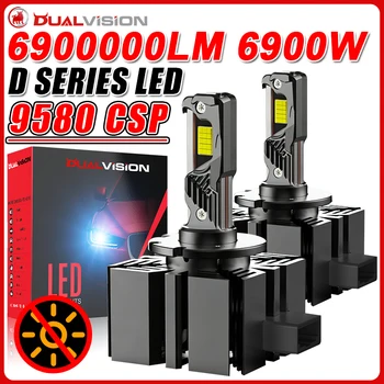 Dualvision D1S D3S LED Headlight Canbus 6900W 6900000LM D8S Auto Bulbs Two-sided D1R D3R Car Lamp Xenon 1:1 HID 6000K 12V 24V 1