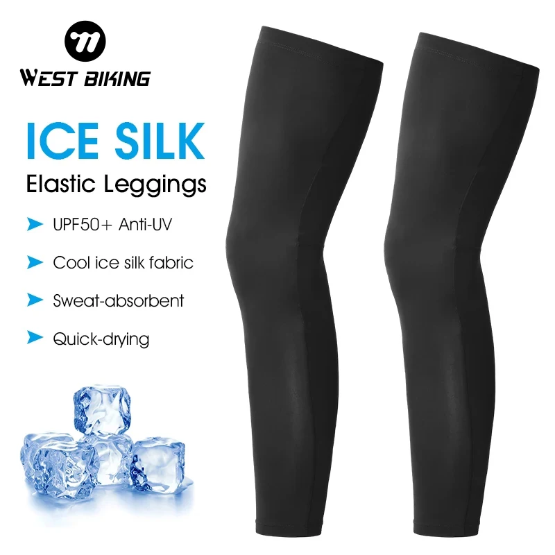 WEST BIKING Summer Cycling Leg Compression Sleeves Outdoor Sports Quick Dry Knee Protection Leggings Running Basketball Anti UV