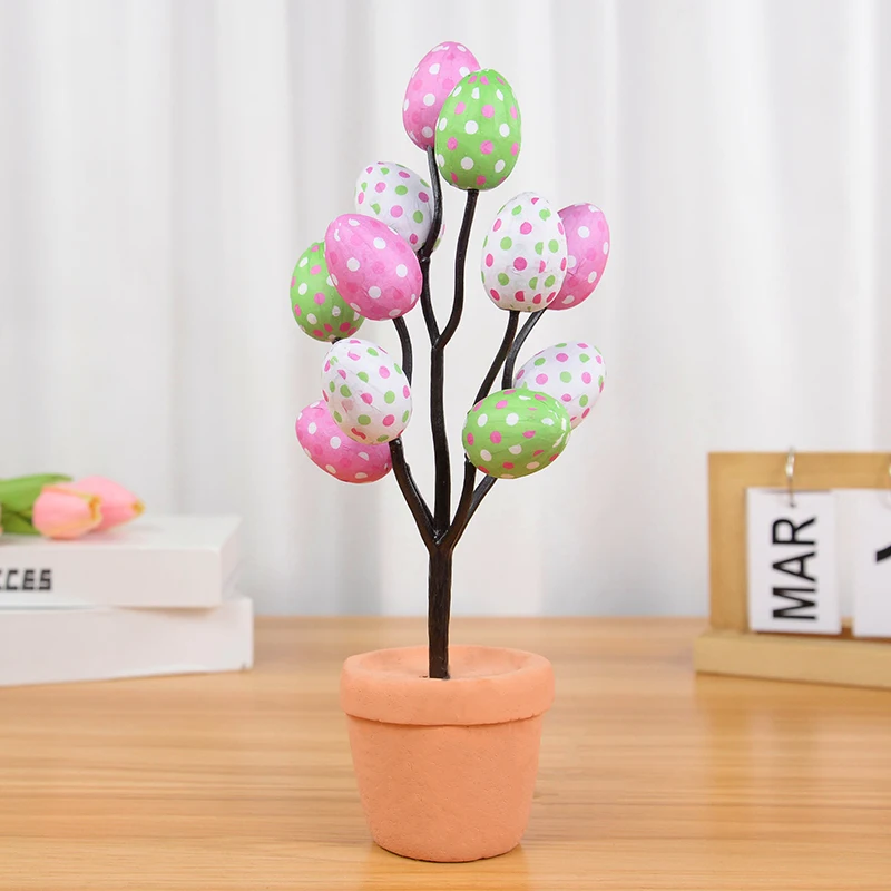 Composizione Floreale Primaverile Con Coniglio E Uova Di Pasqua – Fiori Artificiali In Vaso, Decorazione Da Tavolo