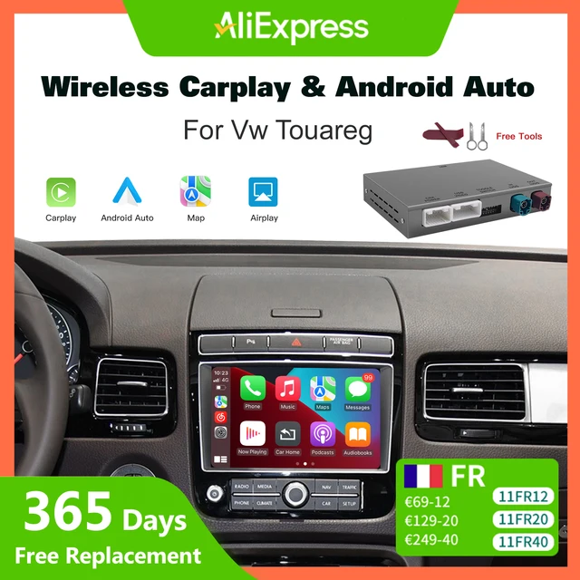 Carplay sans fil Android Auto pour VW Touareg 7P RNS850 avec écran de 8 pouces 2011-2018 miroir voiture jouer AirPlay multimédia 1