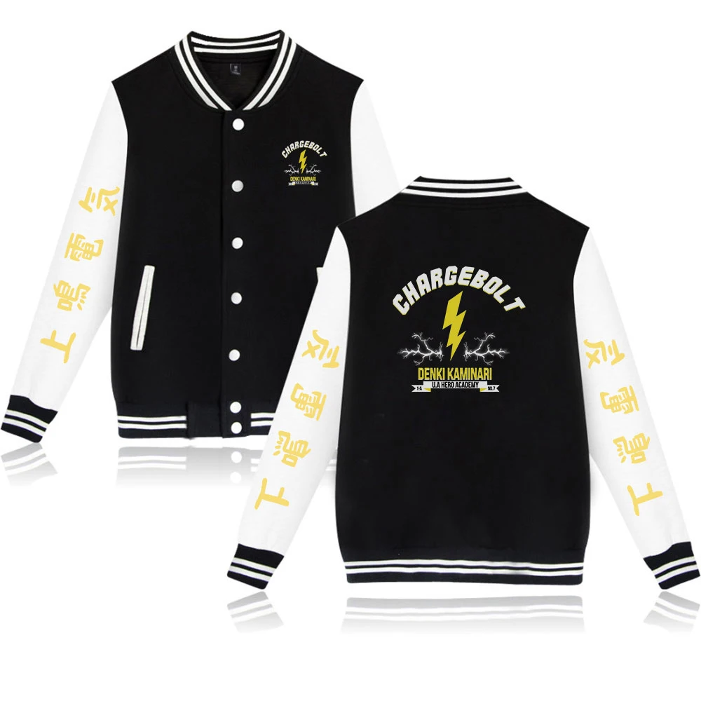 

2022 My Hero Academia Kaminari Denki Baseball Jacket Women Men Fashion Long-sleeved Jacket Trend Casual Baseball Uniform