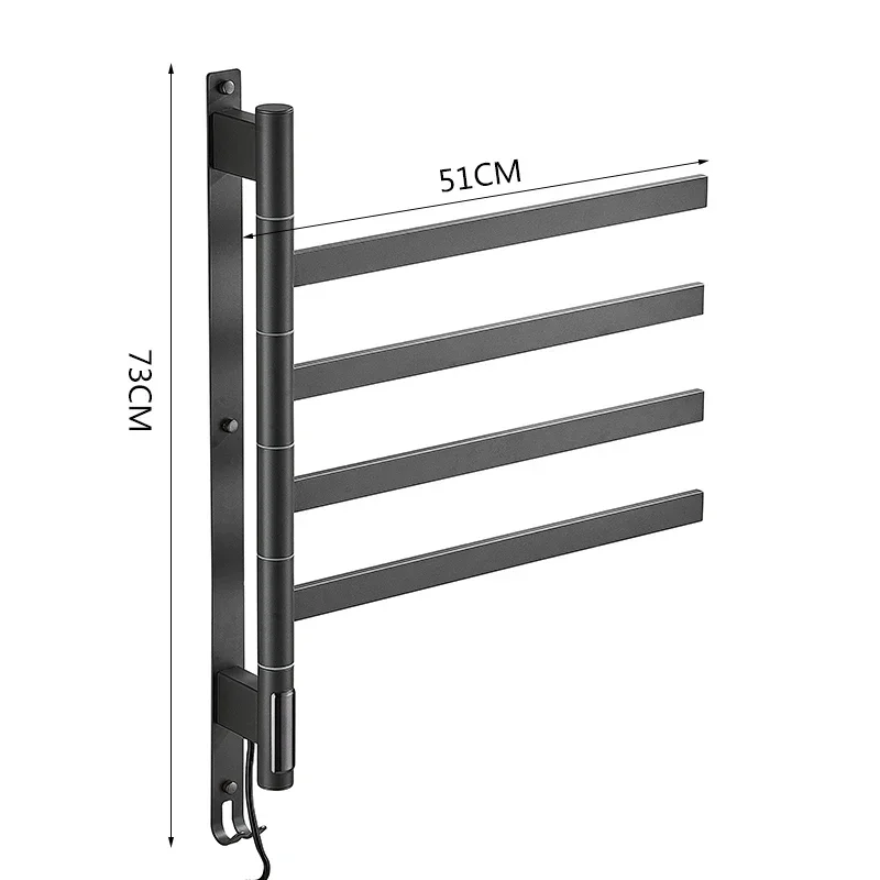 Electric Towel Rack Black/White/Gray Heat Dry Bathroom Towel Touch Display Rotatable