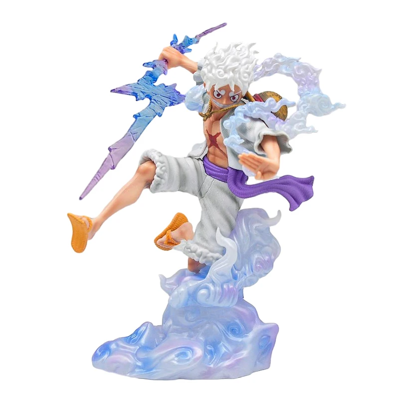 

20cm Anime One Piece G5 Luffy Figure GK Sun God Nika Gear Fifth With Light Statue Pvc Action Figurine Collectible Model Toy Gift