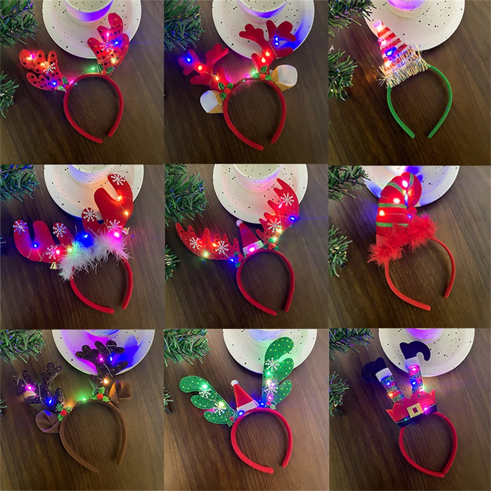 2 Cerchietti Natalizi Con Renna, Corna Decorate Con Perline E Fiori, Accessori Per Feste Invernali E Halloween Per Donne E Ragazze - 5