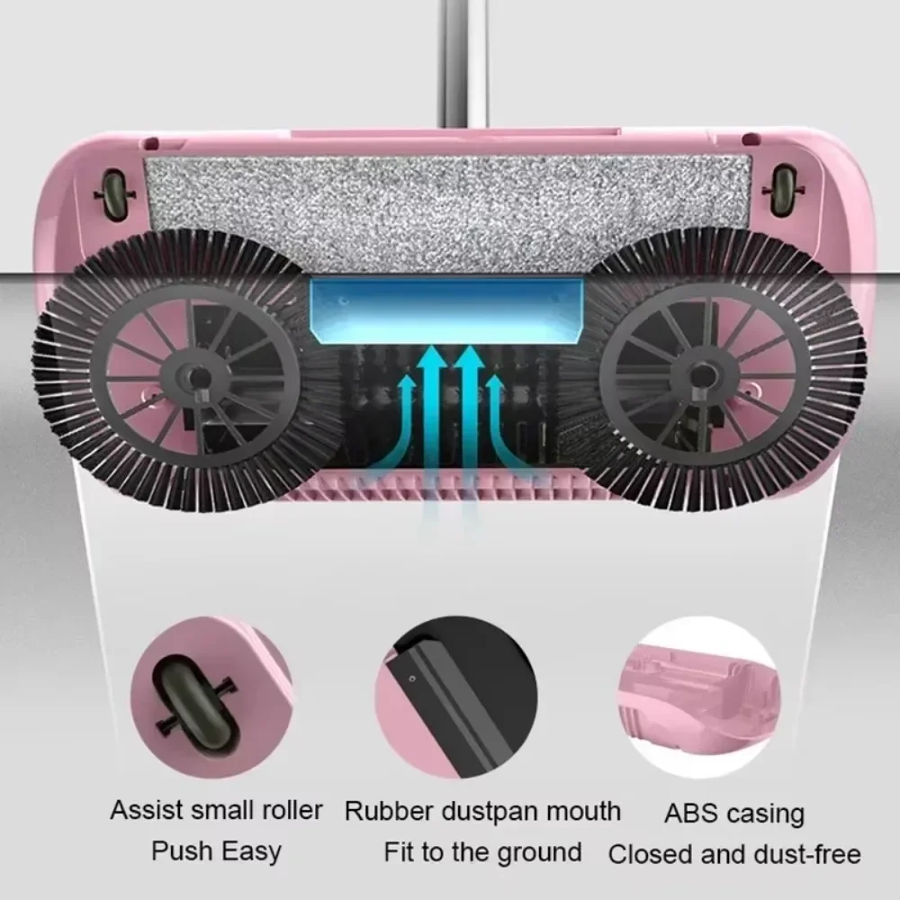 2-in-1 Push Broom & Mop Combo Walk-Behind Floor Sweeper 5