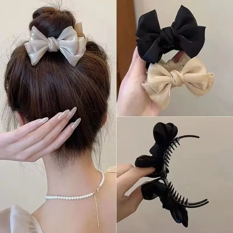 Coreano elegante fiocco fermaglio per capelli morsetto per artiglio panino updo fermagli per capelli ragazze mollette copricapo ragazze donne accessori per capelli