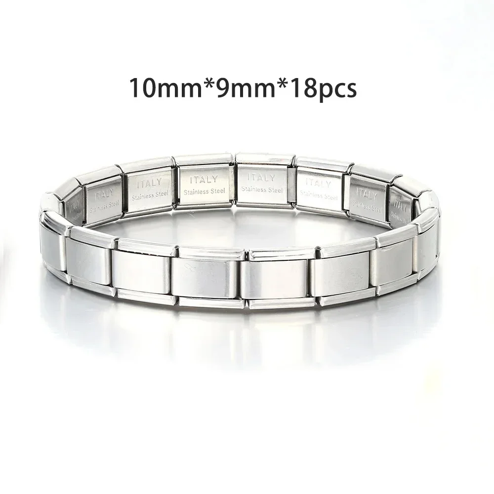 Italienisches Charm-Gliederarmband für Damen und Herren, 9 mm breit, silber- und goldfarben, Edelstahl, zum Selbermachen von Schmuck, Großhandel_voghion.com