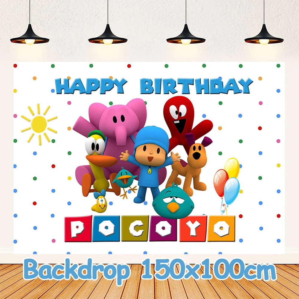 Cartoon P-pocoyoesd Geburtstagsparty-Dekoration Einwegteller Becher Tischdecke Ballon Hintergrund Affen-Banner Zubehör Kinder-Geschenk – Detail 16