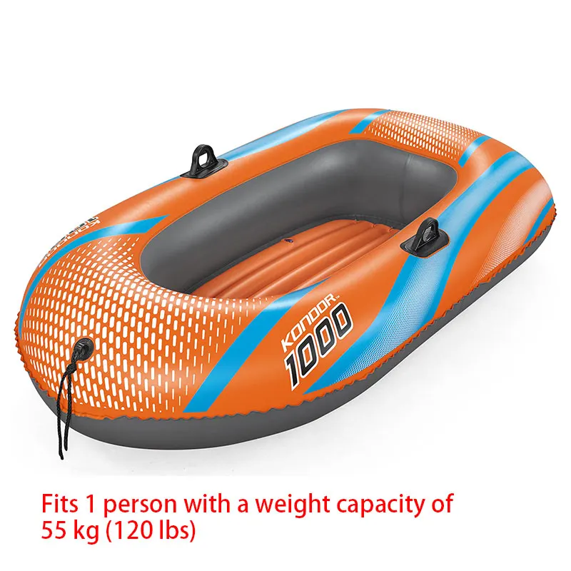 Bestway 61136/61140/61142/61146 1-3 Person Heavy Duty Inflatable Kayak - Long Lasting PVC Rafting Adventure Boat for Thrilling 3