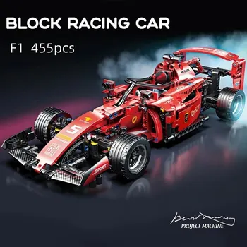 F1 RC 경주용 자동차 세트, MOC 원격 빌딩 블록 제어 자동차, 크리스마스 할로윈 부활절 키트 빌딩 완구, 455 개