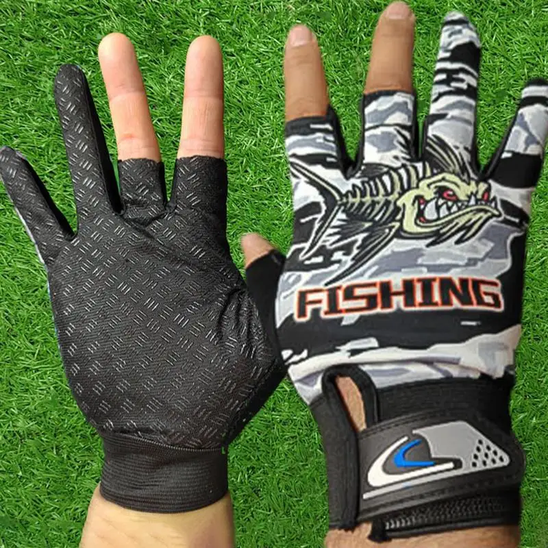 Fishing Gloves For Men And Women UPF50 Sun Gloves For Men & Women Three Finger UPF 50 Sun Sunscreen Fishing