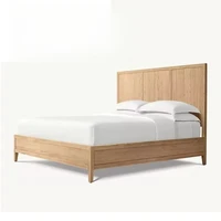 Meubles de maison de luxe contemporains, meubles de chambre à coucher, cadres de lit, lits en bois massif, hôtel, Villa, Design classique, lits à panneaux de villégiature 2
