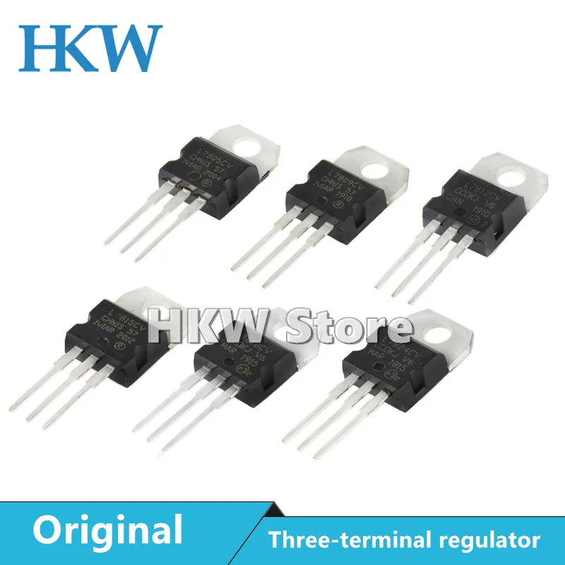 10Pcs L7805Cv/L7806/7808/7809/7810/7812/7815/7818 /7824/ L7905Cv/7810/7908/7909/7912/7915Three-Terminal Pressostato To220 Nuovo