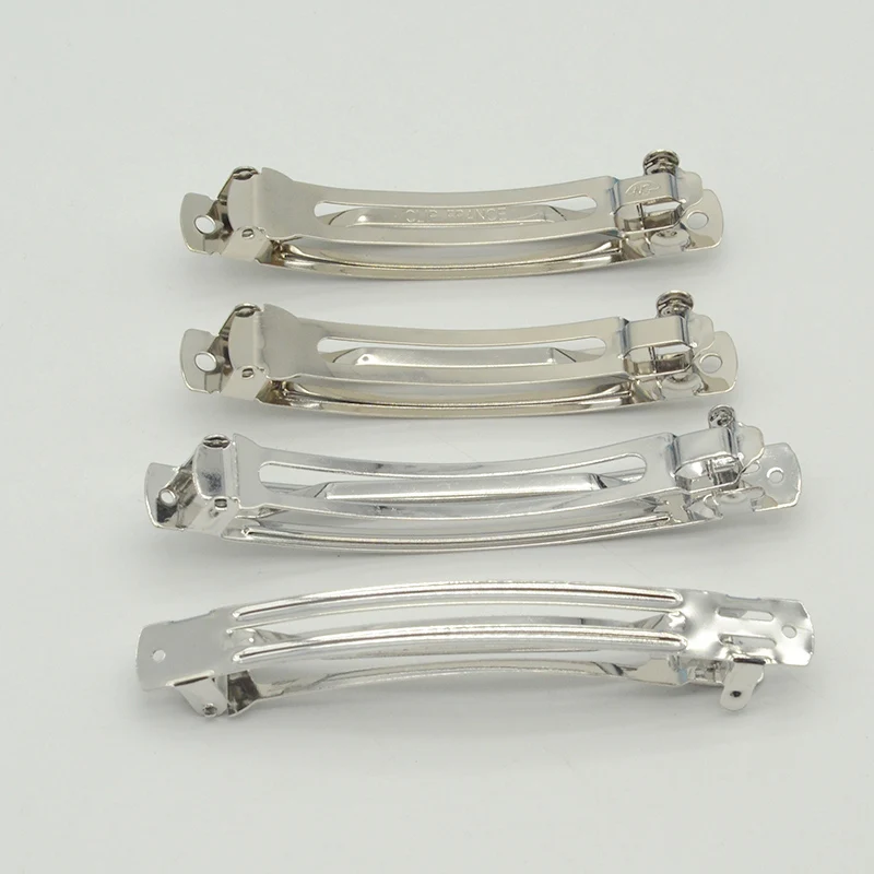 20PCS 8,5 cm 10cm Silber Zwei Teile Metall Französisch Barrettes Clip Frankreich Haarnadeln Für Handgemachte Frauen Haar zubehör – Detail 1