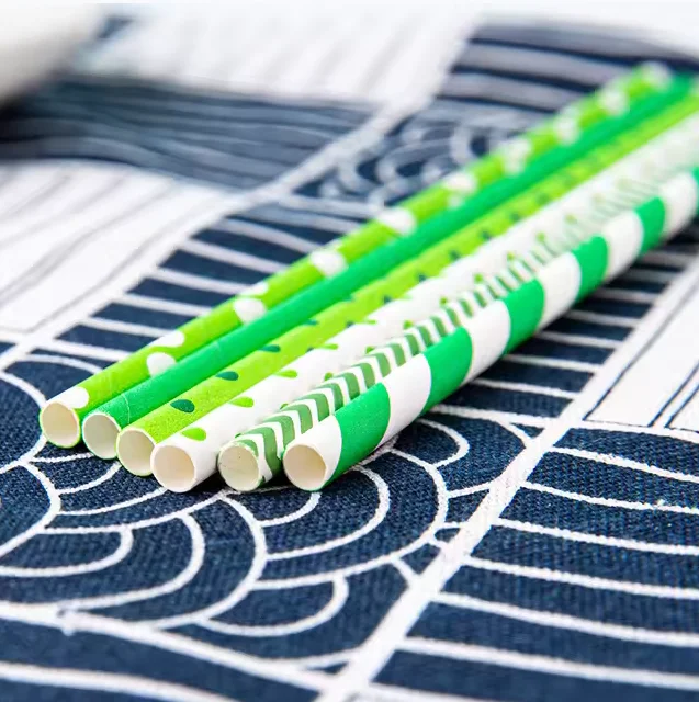 Paper Straws 6*197mm 100Pcs Paper Drinking Straws For Wedding Party Restaurant Juice Coffee Cold Drinks Dessert