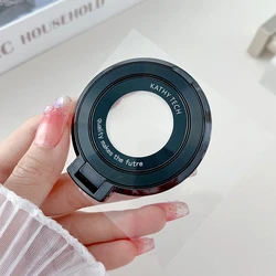Magnetic Ring Bracket with Wireless Charging Support - Metal Stand Holder (Black)