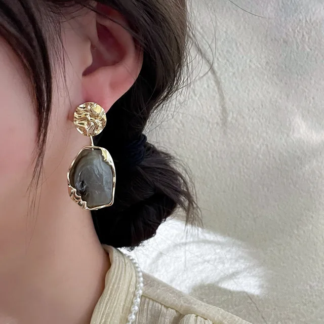 Fashion Pendant Earrings Trend Vintage Geometry  for Women  2022 Korean Jewelry Bohemia Acrylic Accessories Party Gift 4