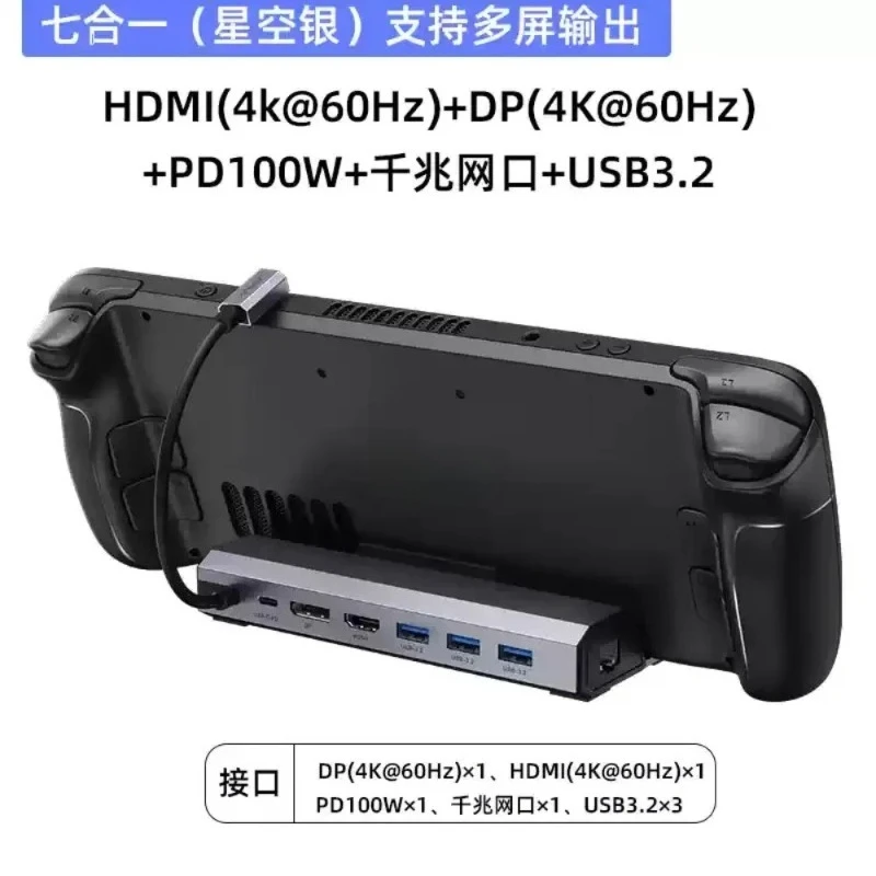 스팀덱 OLED/ROG 알리 휴대용 게임 콘솔용 스테이션 고속 USB C 허브 맞춤형 게임 액세서리 선물