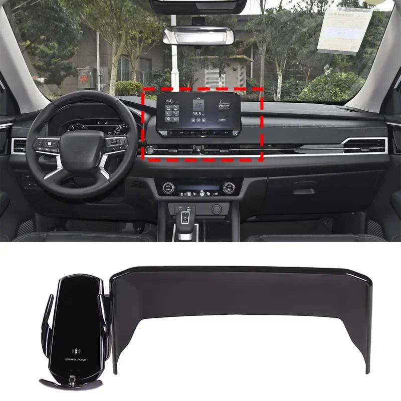 

For Mitsubishi Outlander 2022-2024 ABS black car styling car center screen mobile phone holder car interior accessories