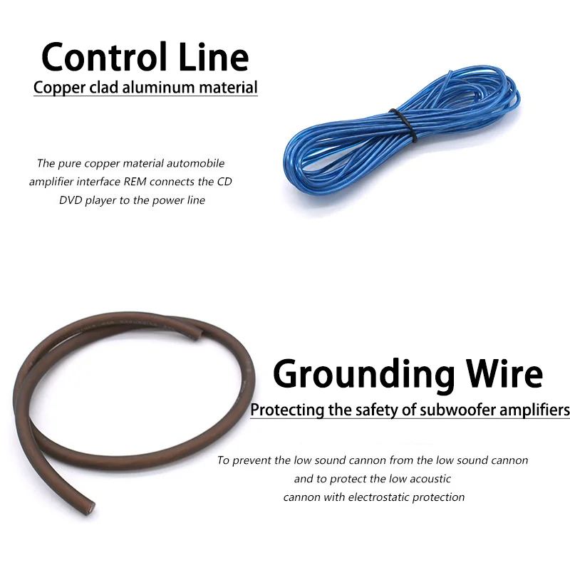 6/8GA Car Amplifier Cable Set 60AMP Subwoofer Power Cable AMP Wiring Fuse Wire Installation Kit Vehicle Modification Parts car stereo accessories audio speaker wiring kit car amplifier wiring kit