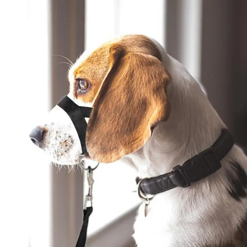 Training Harness Dog Muzzle Adjustable Halter Training Head Collar Adjustable Soft Leader Harness Anti Barking Breathable Pets
