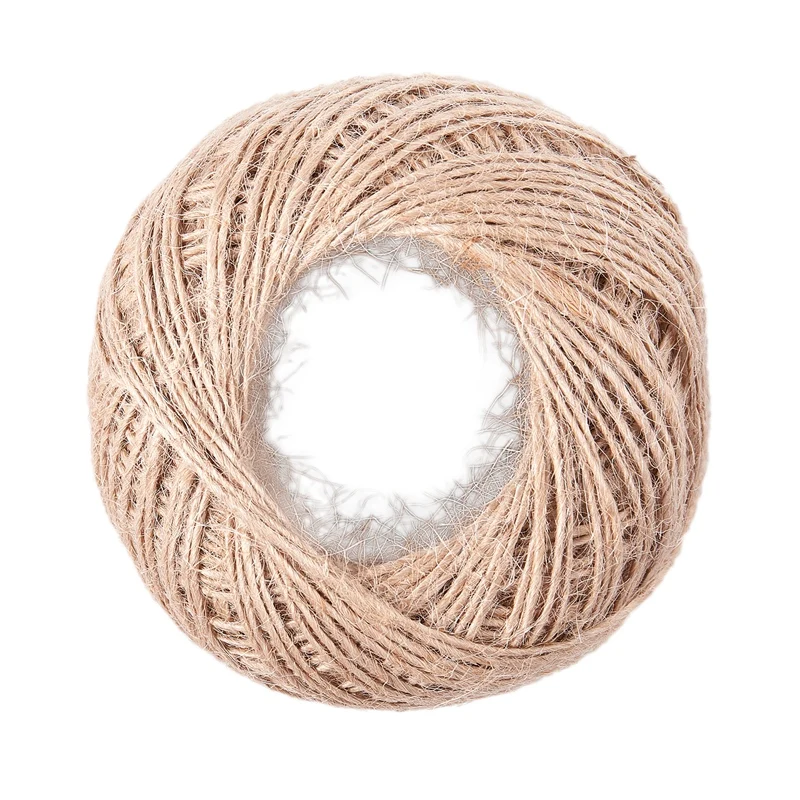 Natural Textured Hessian Jute Twine String Tag Label Hang Rope Wedding Home Woven Decorative DIY Crafts 100M 1mm