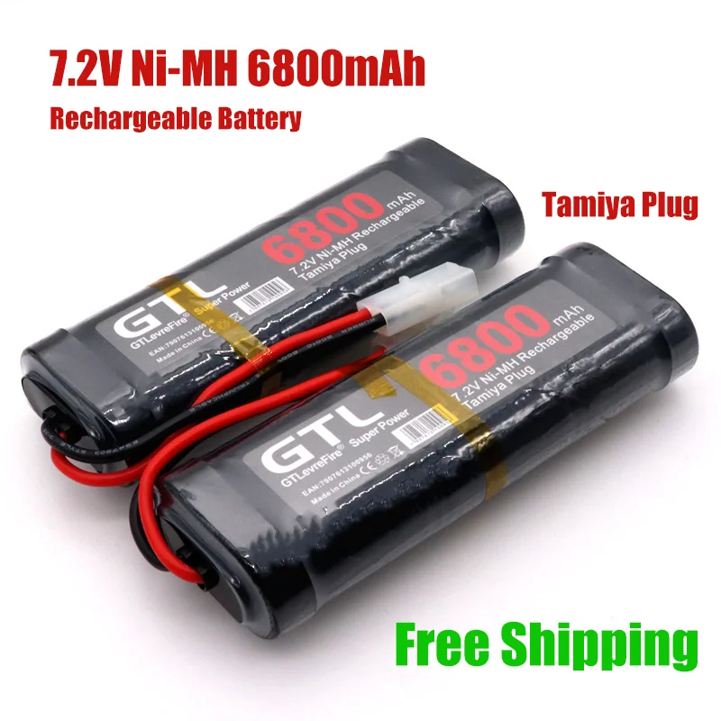 

100% New Original 7.2V Battery 6800mAh Ni-MH Batteries Pack For RC Car Truck Buggy Boat Tank Ni-Mh Baterias gray supper power