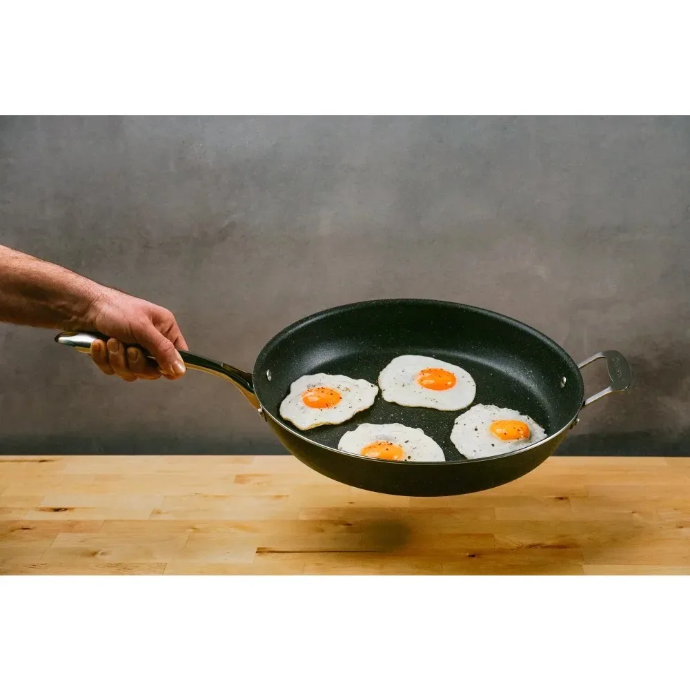 

14 Inch XL Family Size Frying Pan With Helper Handle Electric Skillet Electric Pancake Cooker Electic Machine Cooking Appliances