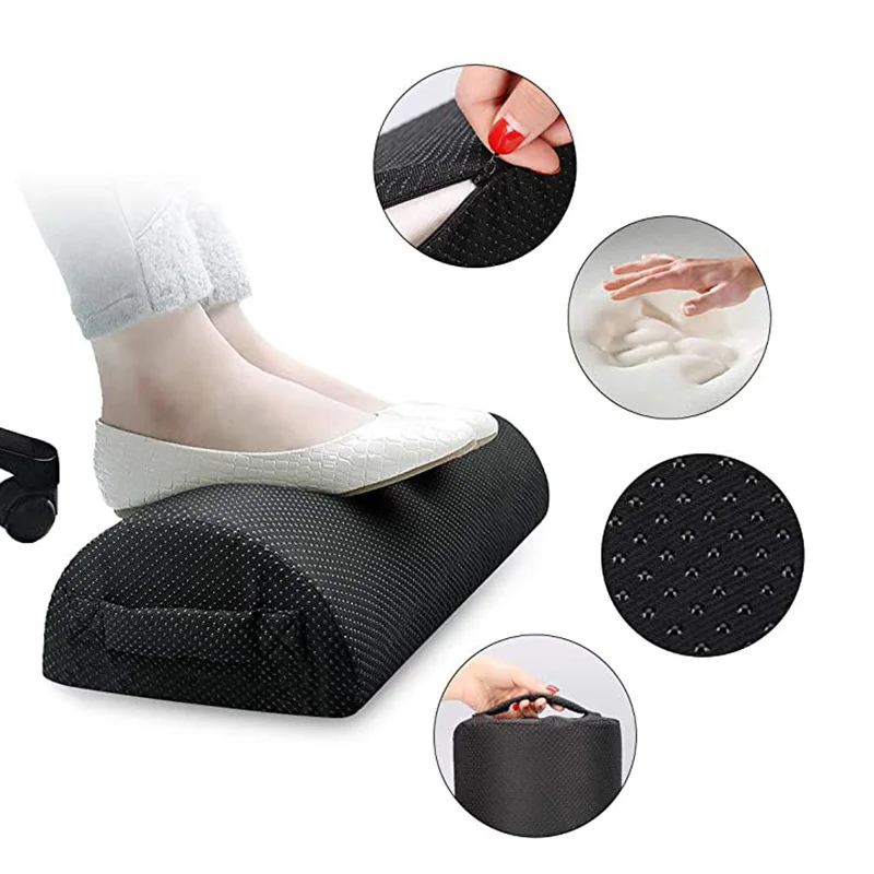 Adjustable Under Desk Footrest Ergonomic Foot Massager Footrest With  Non-slip Foot Pad And Massage Rollers For Home Office C8Q7 - AliExpress