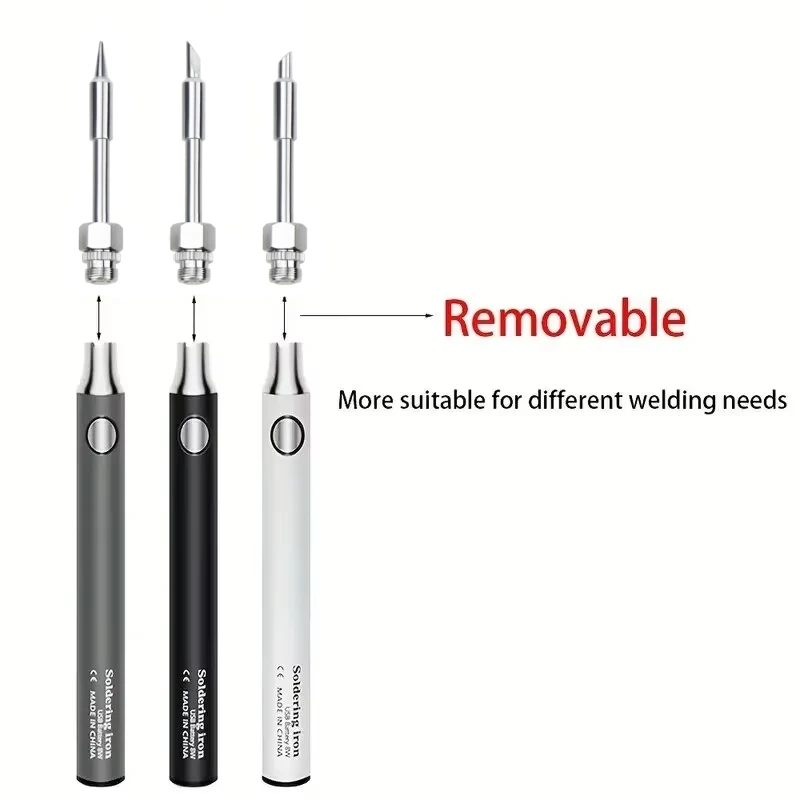 USB 5V 8W Soldering Iron Tool Pen DIY Welding Pen Without Cable, Home Outdoor Convenient Welding Repair Tool Set 3