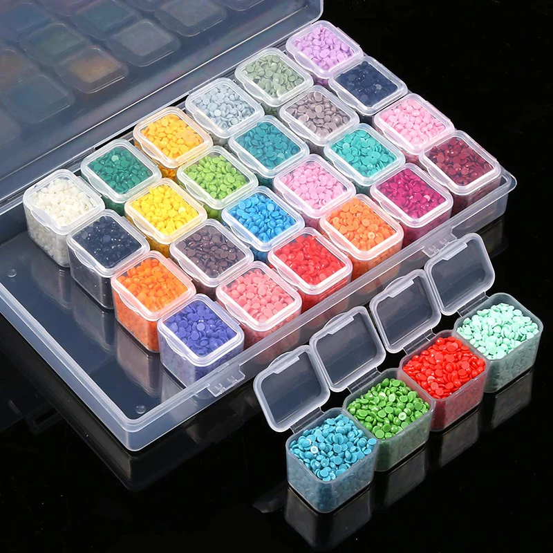 66 Pcs Diamond Painting Tools 5D DIY Diamond Painting Accessories Diamond  Cross Stitch Kits with 28 Slots Diamond Embroidery Box 