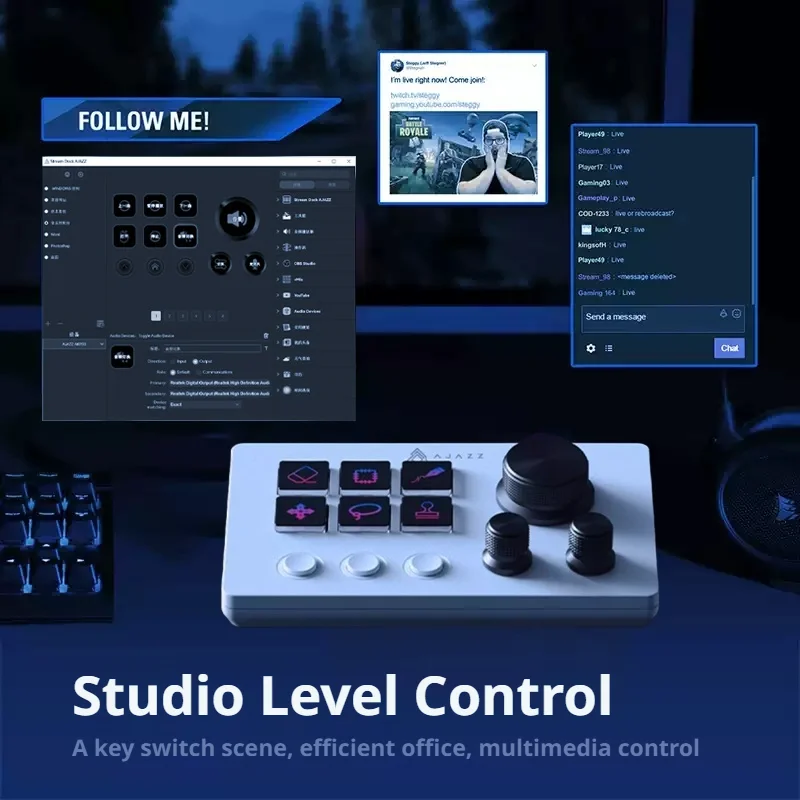 Ajazz AKP03E ミニキーボード 12キー マクロキーボード プログラム可能