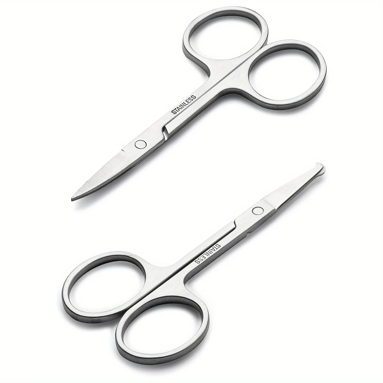Beauty Scissors 2 sets Small Beauty Scissors For Facial Hair Nose Beard Eyebrows Eyelashes Stainless Steel Trimming