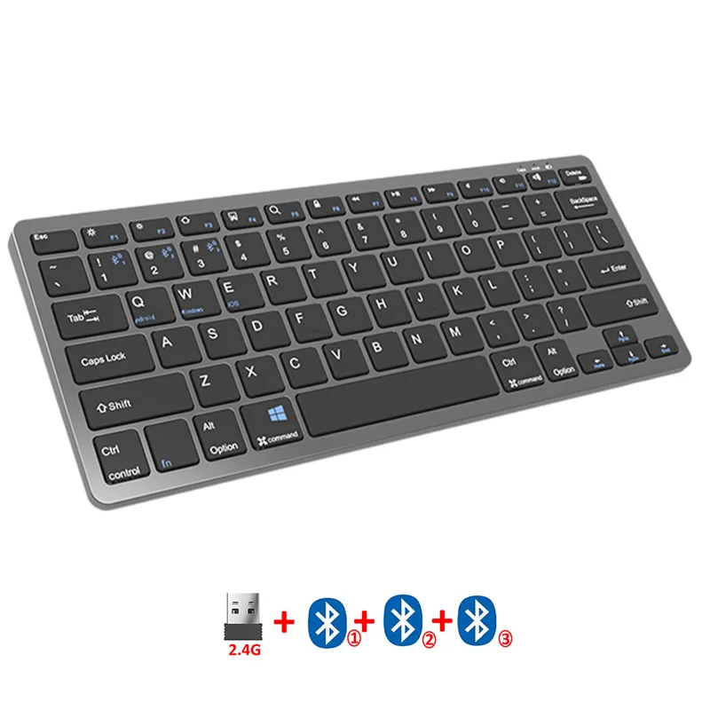 Teclado Bluetooth sem Fio Recarregável Hebraico Rússia Coréia Ipad Macbook Telefone Tablet Smart tv