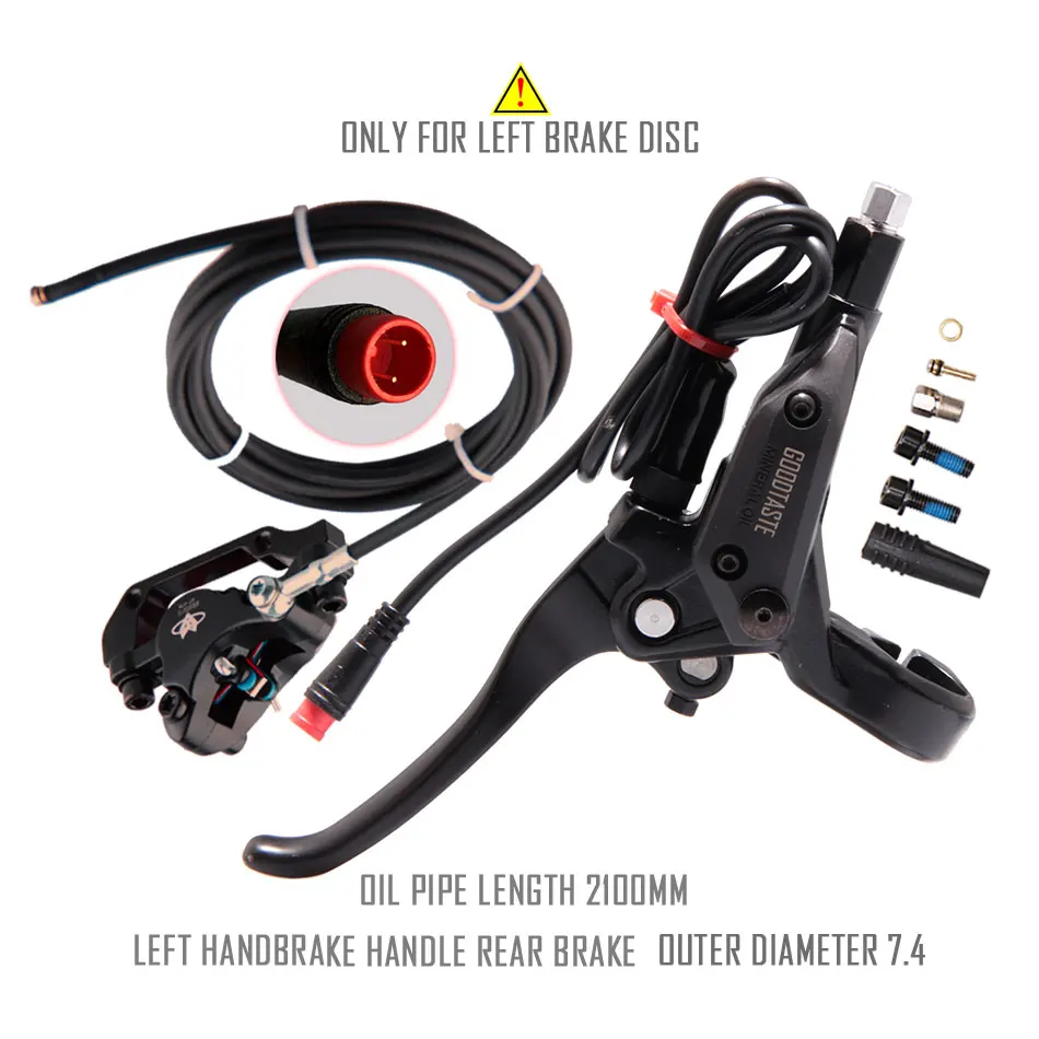 

GT03N Left Handle lever rear brake(Left Disc)Hydraulic Brakes Mountain E-bike Power Off Xod Long Oil Tube 160 140 Clamp 2-pin