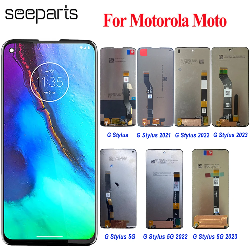 

ЖК-дисплей для Motorola Moto G Stylus 2021, дигитайзер сенсорного экрана в сборе, ЖК-дисплей 2022 2023