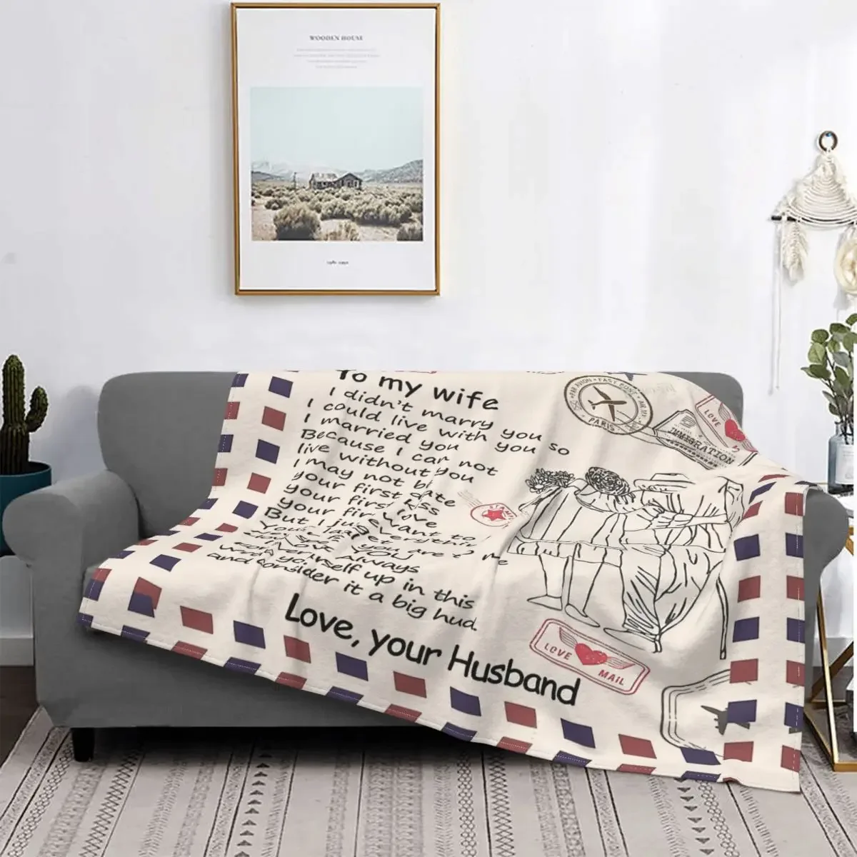 

Blanket Flannel I Didn't Marry To My Wife Lettle Quilt For Family Cozy Soft FLeece Bedspread