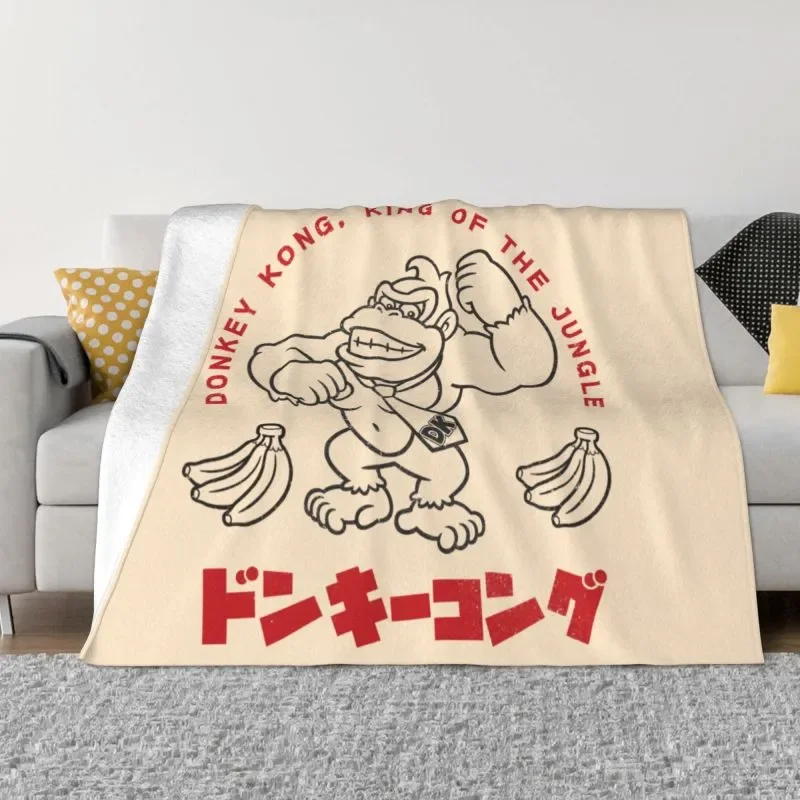

NEW Donkey Kong Blanket 3D Printed Soft Flannel Fleece Warm The Jungle Gorilla Throw Blankets for Office Bed Couch Bedspreads
