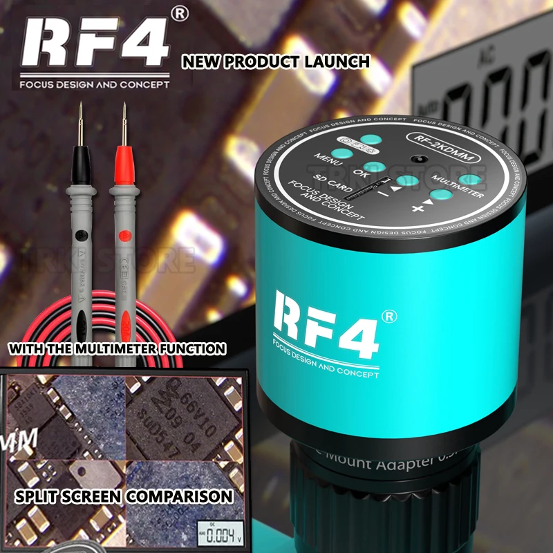 

RF4 RF-2KDMM Trinocular Microscope Camera ULTRA HD CCD CMOS HDMI 1080P 60FPS Industrial Video Digital Image Acquisition Camera