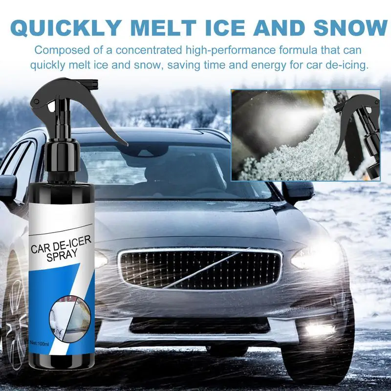 Snow Removal Spray Multi Purpose 100ml Windshield Frost Protection Spray For Car Window Latches auto Maintenance Accessories