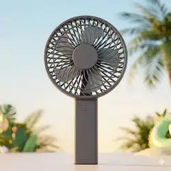 Compact Quiet Desk Fan - 180° Foldable Portable Rechargeable 6 - Inch Fan (Grey)