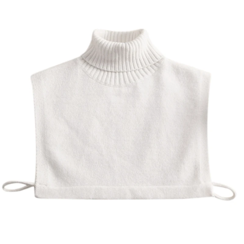 

Women Winter Turtleneck False Fake Collar Sweater Knitted White Detachable Half Top Dickey Pullover Neck Cover drop shipping