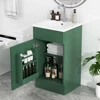 18" Bathroom Vanity With Sink, Vanity Cabinet With Door Shelf And Adjustable Shelf, Green 1