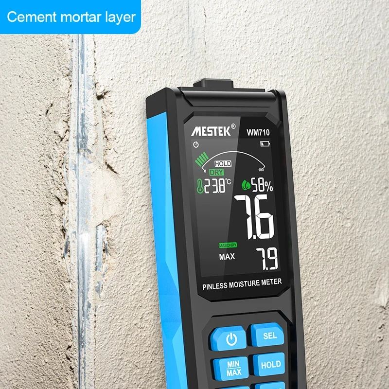Pinless Digital Wood Moisture Meter Ambient Temp Humidity Test Non-destructive Inductive Hygrometer Wall Timber Damp Detector wood moisture meter