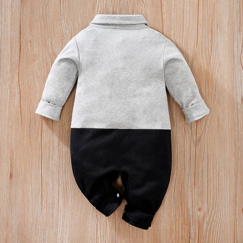 Newborn Clothes Are Handsome With Gentlemen's Cotton Straps, Soft 0-18 Boys And GirlsSpring And AutumnLong Sleeved Baby Jumpsuit