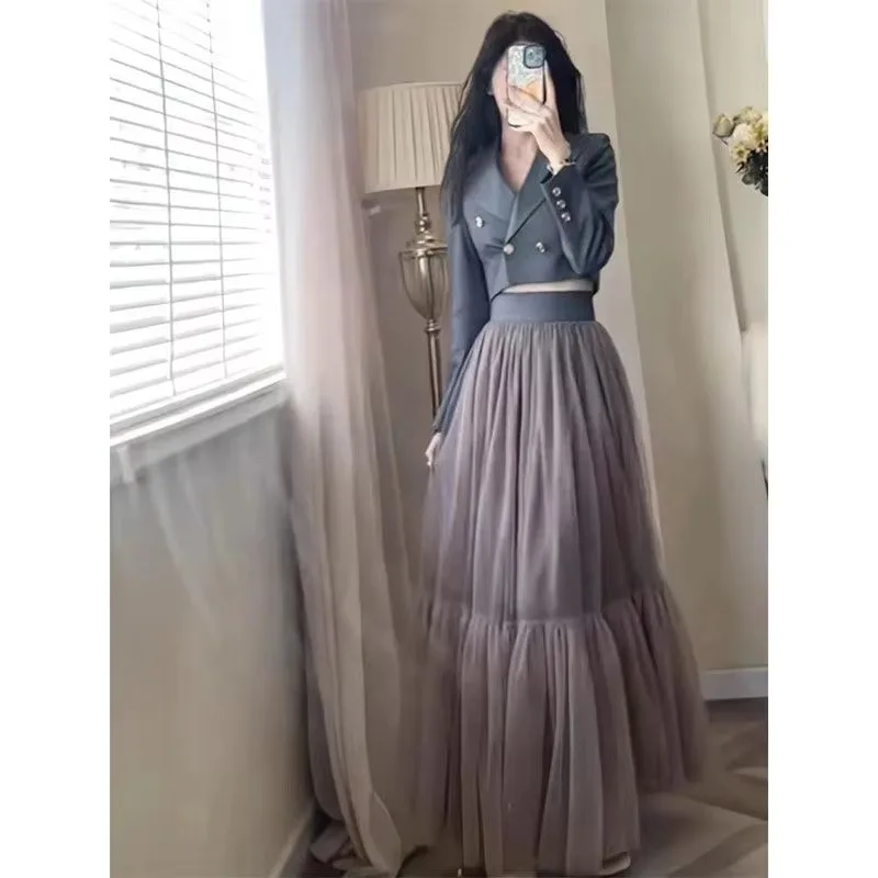 Insozkdg-طقم بليزر قصير عالي الجودة للنساء ، تنورة...