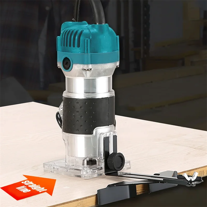 800W Electric Wood Router Woodworking Electric Trimmer Engraving Slotting Trimming Carving Router With 6.35mm Milling Cutter