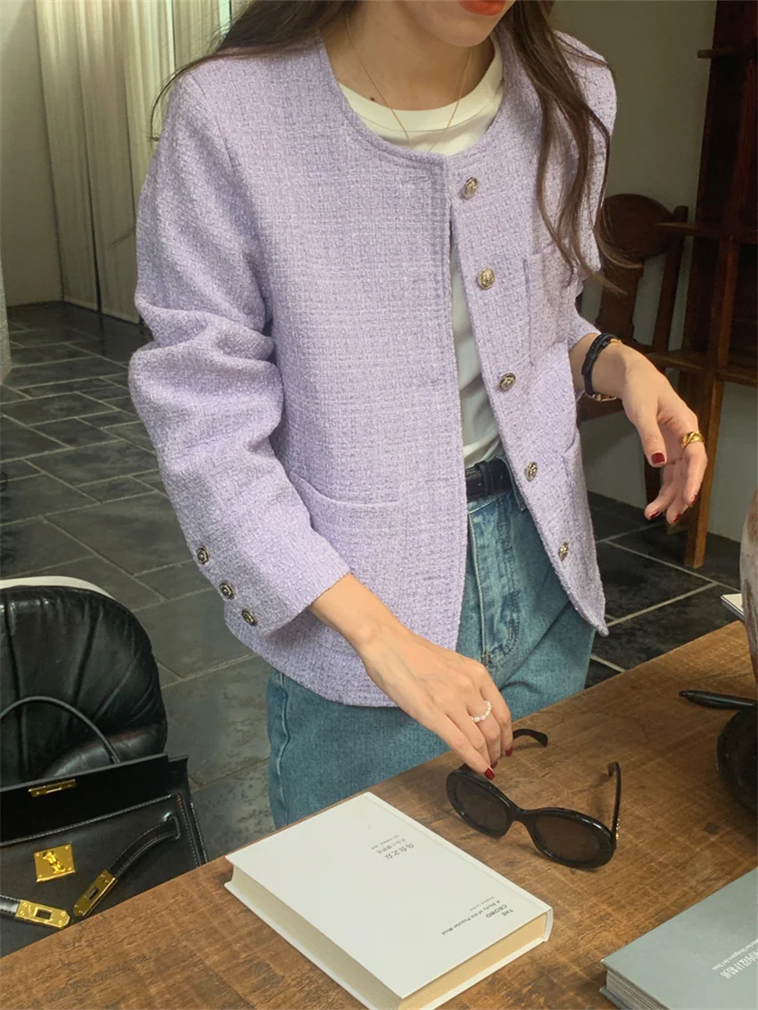 Arazooyi Weave Blazers Fashion Women Office Wear Lady Autumn 2023 Elegant All Match Chic New Slim-Fit High Street Coats