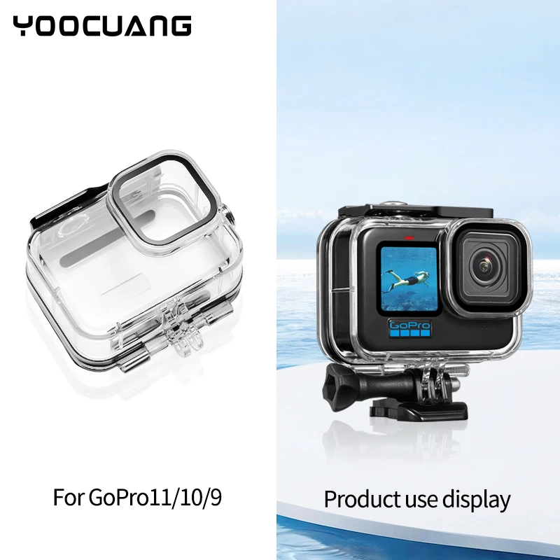 Diving Underwater Housing Shell Cover Go Pro Hero 9 Black Accessories